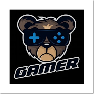 bear gamer Posters and Art